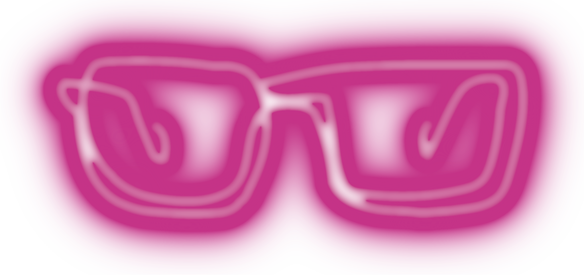 Logo Drawing of Neon Pink Glasses with a Neon Glow